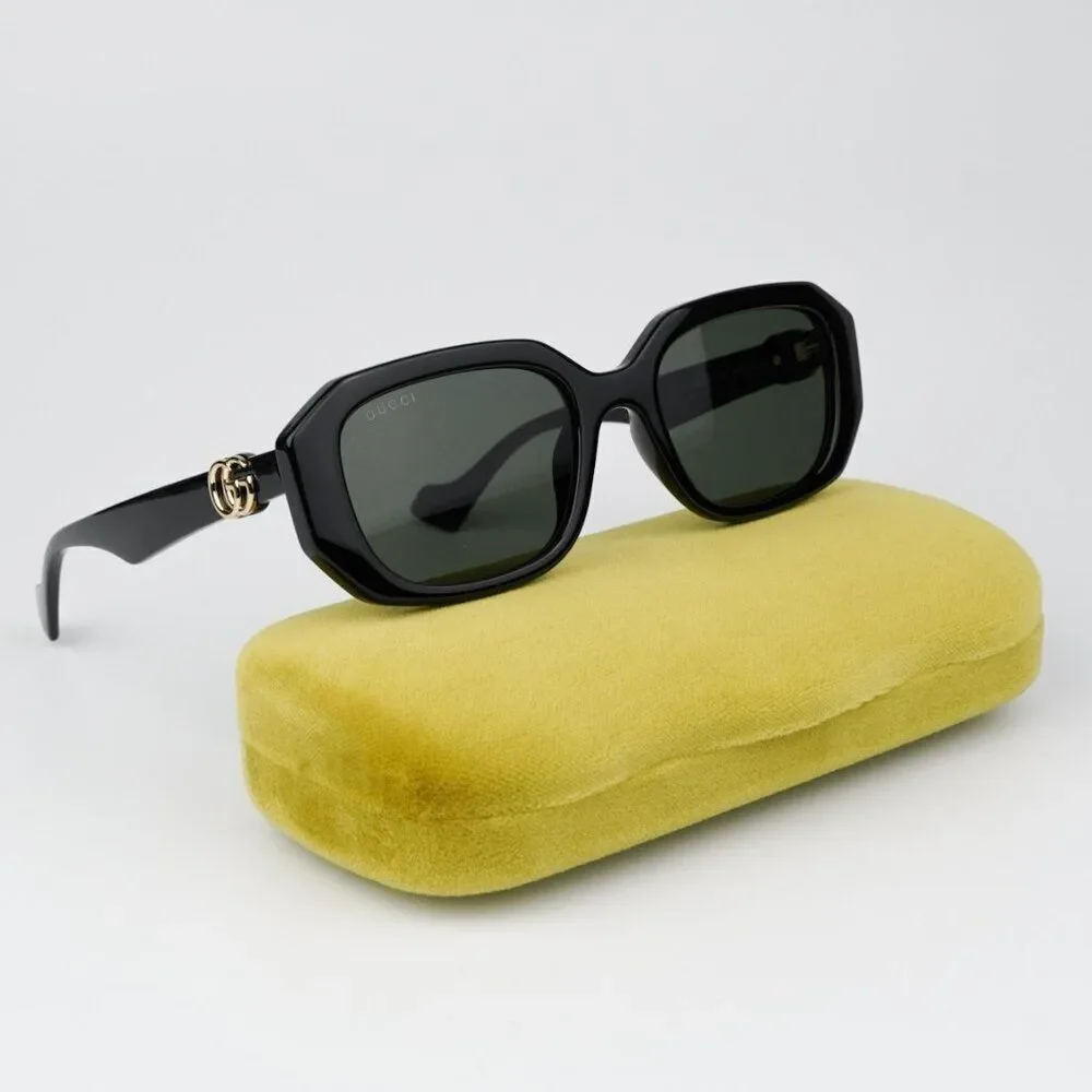 NEW Gucci GG1535S 001 Black Grey Men Geometric Sunglasses GG 1535S